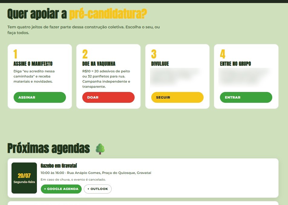 Como apoiar a pré-candidatura e agenda de rua