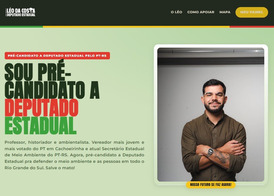 Site da candidatura de Léo da Costa no ar